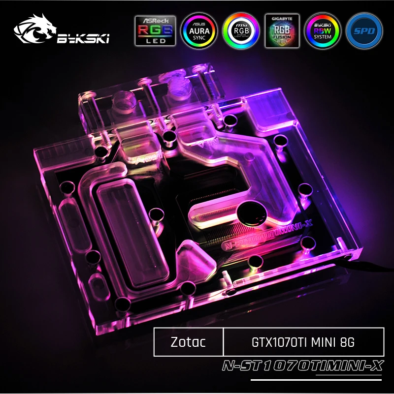 Bykski N-ST1070TIMINI-X полное покрытие видеокарта блок водяного охлаждения для Zotac GTX1070Ti Mini 8G