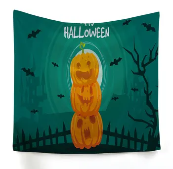 

Halloween Fullmoon Tapestry Ghost Printing Beach Blanket Cat Home Wall Decoration Cartoon Wall Hanging for Halloween Party