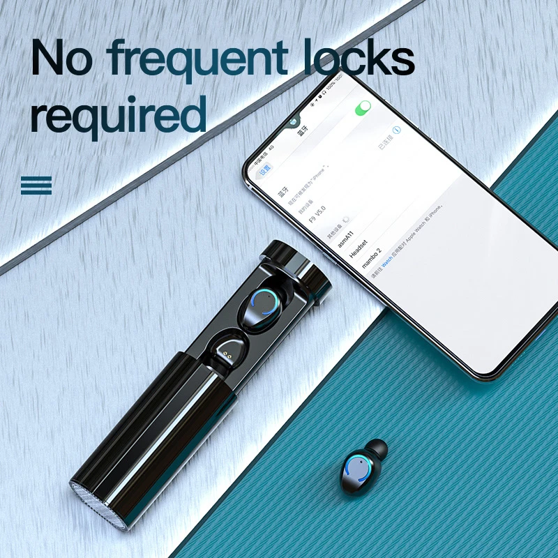 F9 TWS Bluetooth Earphones Wireless headphone with LED Display Waterproof Charging Box Bluetooth headsets pk i12 i9000 earbuds