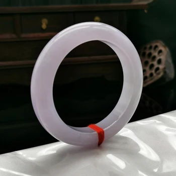 

Natural Burmese Jadeite 54-64mm Light Purple Bracelet Elegant Princess Jewelry Best Gift