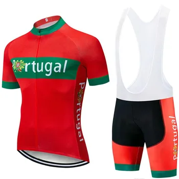 

PORTUGAL pro team cycling jersey sets summer men mtb bicycle clothing short sleeves top and bib shorts maillot ciclismo suits