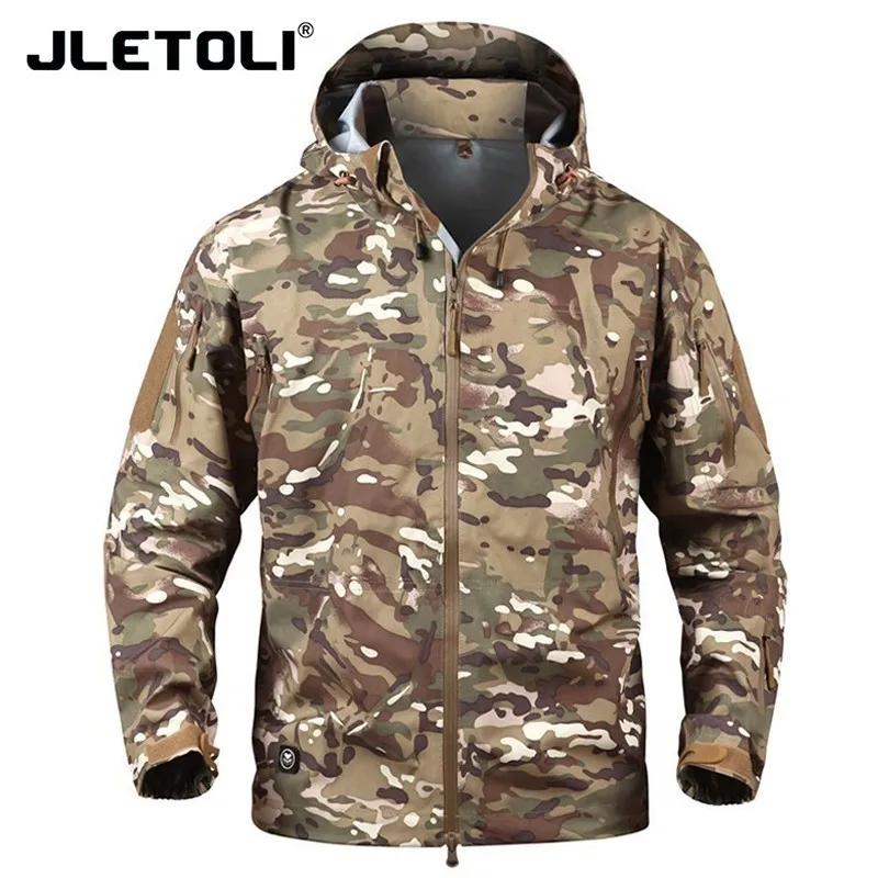 JLETOLI, водонепроницаемая куртка, ветровка, зимняя, для улицы, походная куртка, для мужчин и женщин, пальто, ветрозащитная, жесткая оболочка, куртка, тактическая одежда - Цвет: CP
