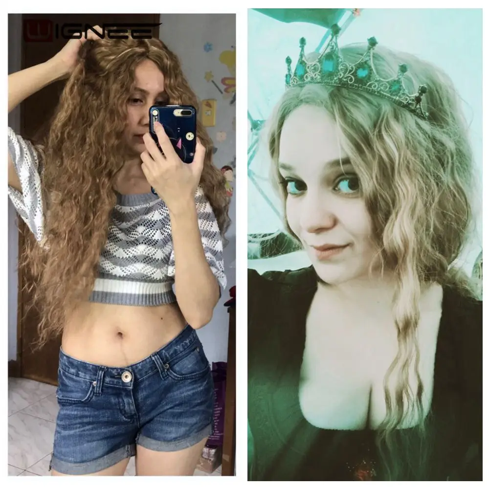 Wignee смешанный коричневый пепельный блонд синтетический парик для женщин афро