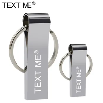 

TEXT ME metal Pen Drive 128GB Key USB Stick Flash 64GB Pendrive 32GB cle usb memory 16GB USB Flash Drive 8GB