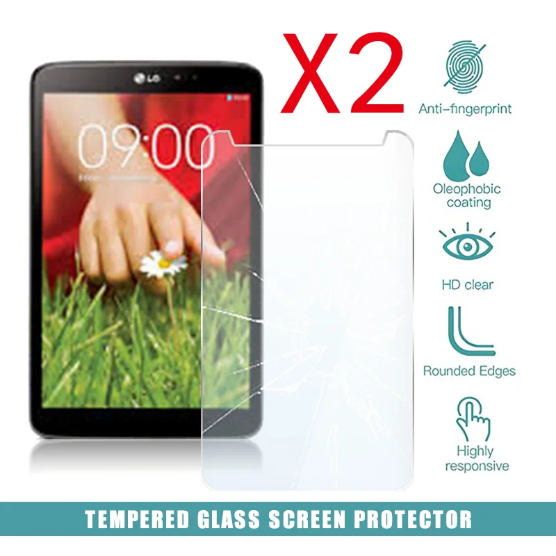 

2Pcs Tablet Tempered Glass Screen Protector Cover for LG G Pad 8.3 V500 Full Screen Coverage Explosion-Proof Screen