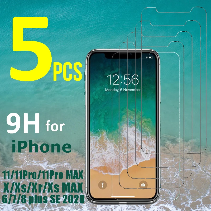 Закаленное защитное стекло 9H для IPhone 11 Pro Max X XS XR 6 7 8 Plus|Защитные стёкла и плёнки| |