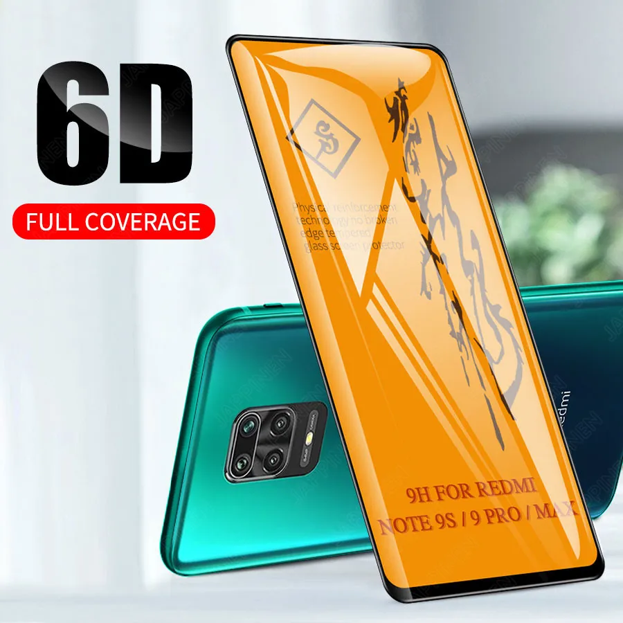 6D полное клеевое покрытие защита экрана закаленное стекло для Xiaomi Redmi Note 9S Pro Max 8 7 6