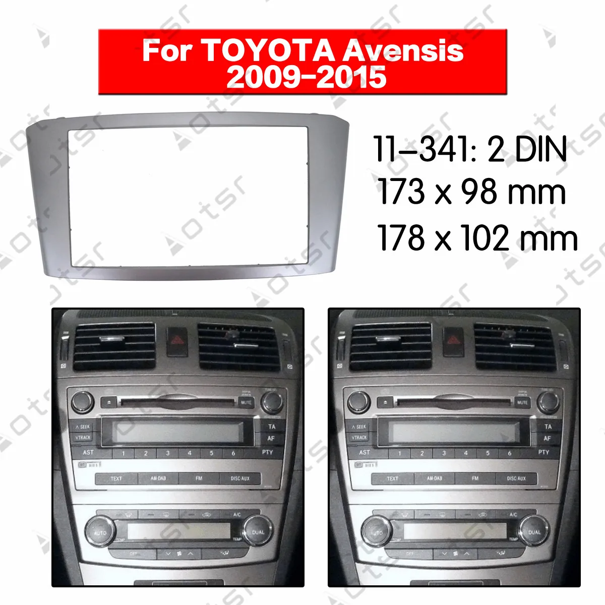 Stereo Panel Plate Car Radio Fascia Surround For TOYOTA Avensis (T270) 2009 - 2015 DVD Refitting Frame Dash Kit | Автомобили и