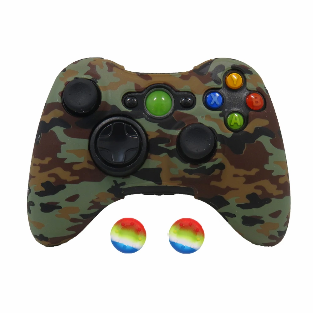ZOMTOP защита для переноса воды с принтом кожи для Microsoft Xbox 360 проводной/беспроводной контроллер силиконовый чехол Крышка крышки - Цвет: Desert Camo