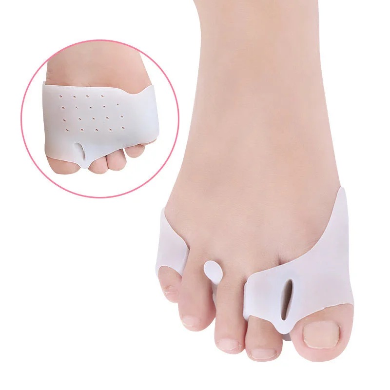 1Pair Silicone Foot Finger Toe Separator Foot Care Tool Splint Straightener Corrector Hallux Valgus Massager