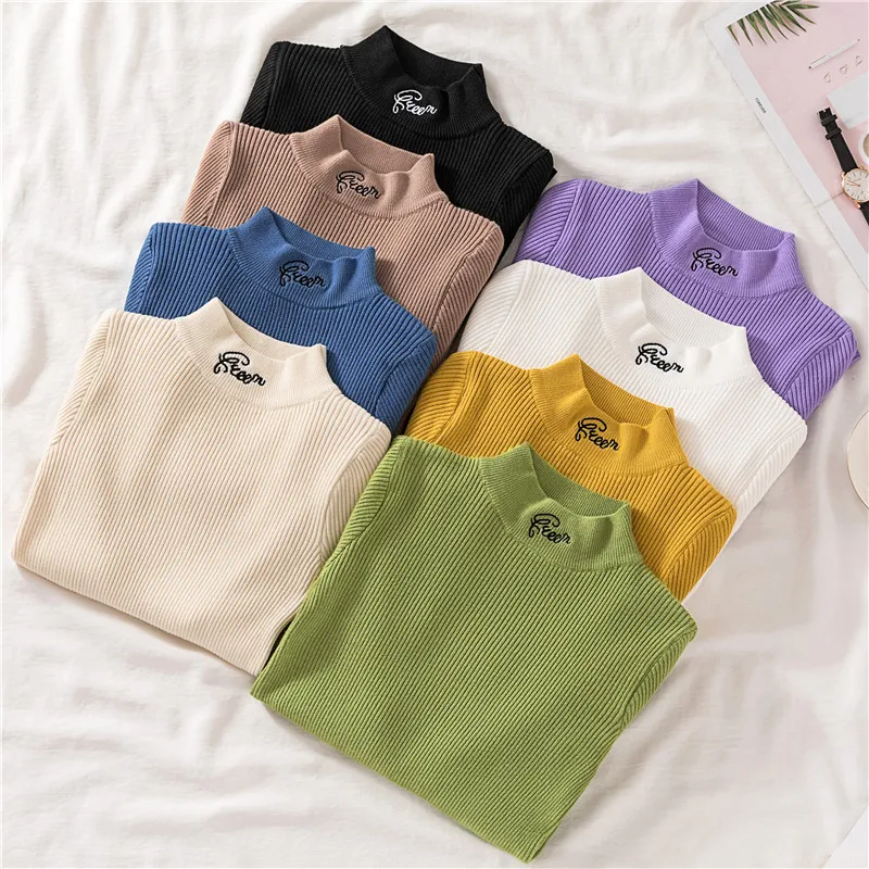 

Abbigliamento donna autunno inverno 2019 Women Sweaters and Pullovers Knitted Letter Women Winer Tops truien dames Pull femme