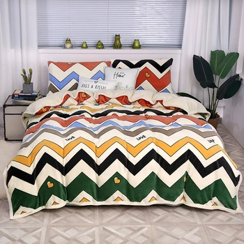 

Fashion Printing Winter Warm Duvet Cover Double-sided Flannel Short Plush Quilt Cover Soft Cozy Dual-use Throw Blanket