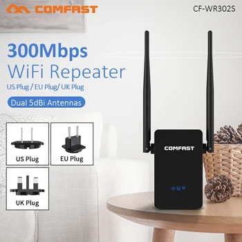 

Comfast 300Mbps Wireless Wifi extender Wifi Repeater/Router 2.4Ghz 2*5dbi Wi fi Antenna long Range Signal Amplifier UK EU US AU