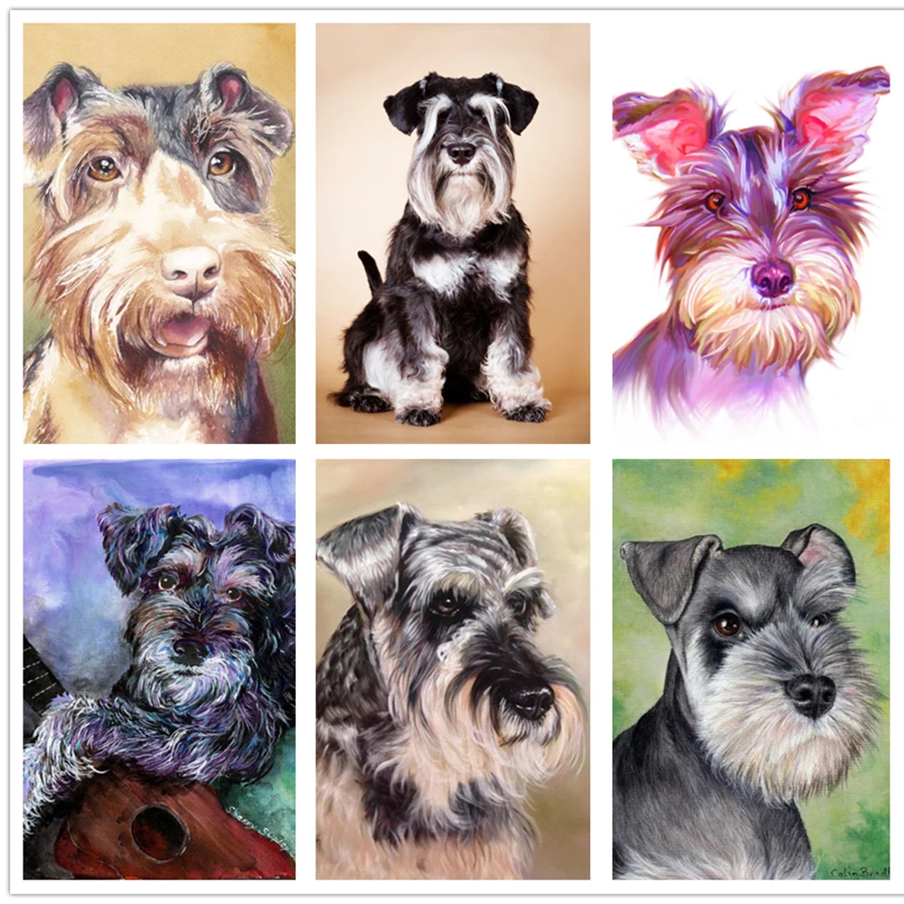 Schnauzer Алмазная вышивка собаки Набор Мозаика 5D алмазная картина крестиком