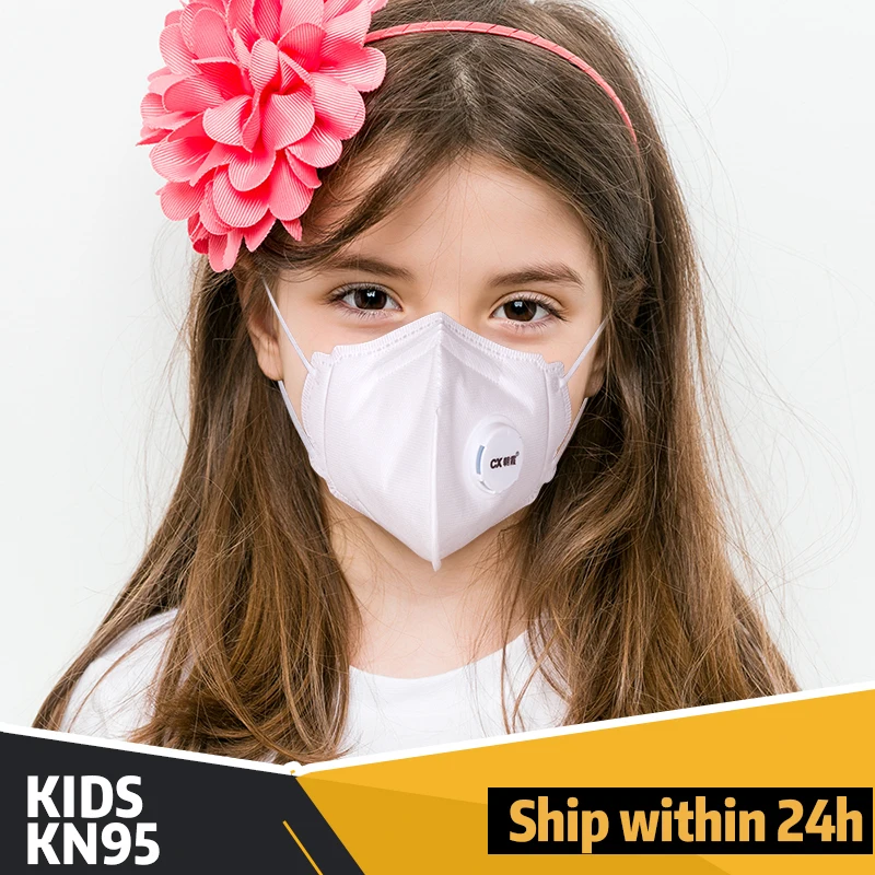 

Kids KN95 Face Mask Anti Dust Respirator with Valve Filter Child Protective Mouth Masks For 3-8 Years Old Children