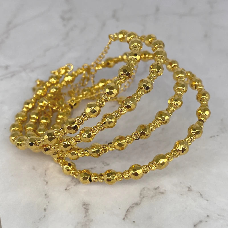 4pcs New Open Size Bangles for Women High Polished Simple Gold Color Wedding Party Dubai Jewelry Ethiopian | Украшения и