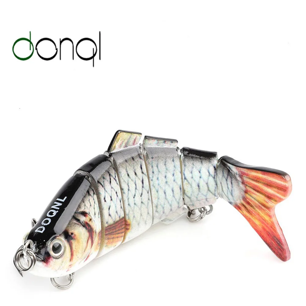 

DONQL Wobblers Fishing Lure Minnow Swimbait Multi Jointed Crankbait 9.7cm 14g Hard Bait With Sharp Treble Fishing Hooks