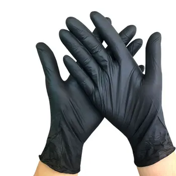 

50PCS / 100PCS Black Disposable Gloves Latex Powder Free Glove For Latex/Work/Garden/Daily Anti Gloves Universal