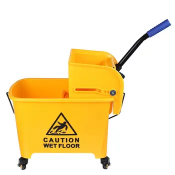 

20L Squeeze Mop Bucket Removable Cleaning Squeeze Water Car Free Hand Mop Bucket with Wheel Cleaning Floors House Clean Tools