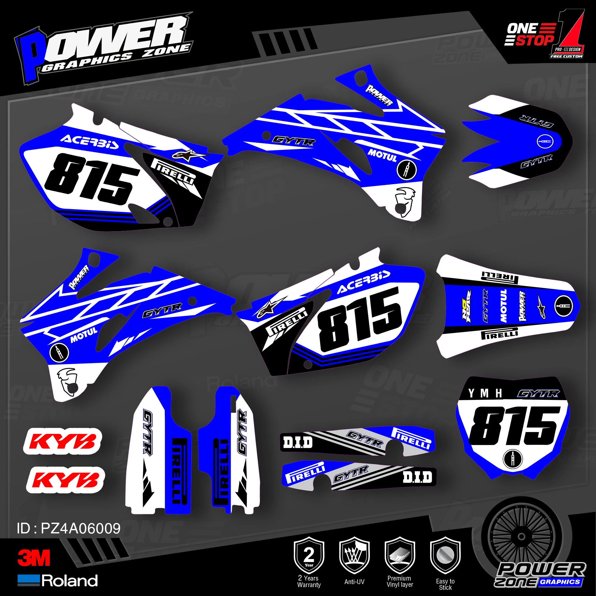 PowerZone пользовательские команды графики фоны наклейки 3 М Набор для YAMAHA 2006 09 YZF250 450