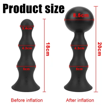 85mm Wireless Remote Control Inflatable Anal Butt Plug Anal Dilator Male Prostate Massager Anal Beads Vibrator Anal Sex Toys 4