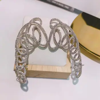 

HIBRIDE Luxury Lady's AAA Cubic Zircon Angel Wing Earring for Women Fashion Jewelry Accessories boucle d'oreill E-751