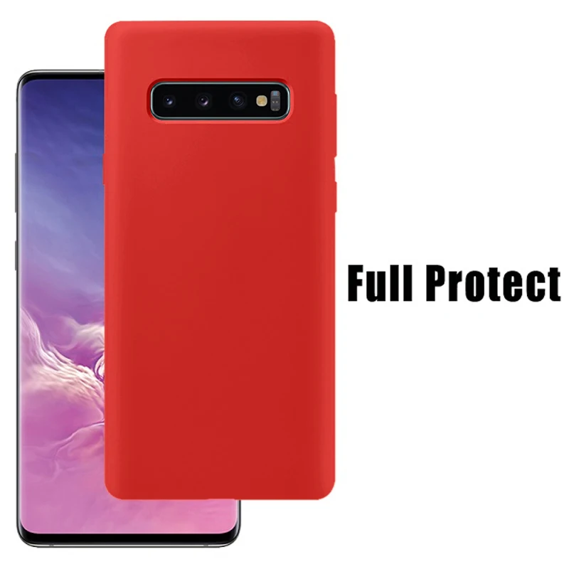 Для samsung S10 чехол, высокое качество, мягкий силикон, 360, полная защита, задняя крышка для samsung Galaxy S10 Plus S10e чехол - Цвет: Красный