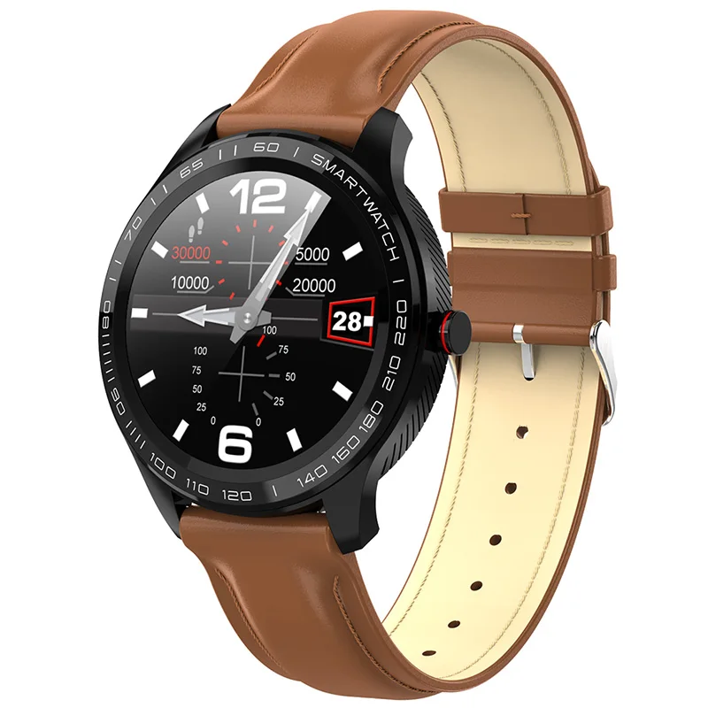 Brown Leather w Box Бренд Timewolf Smartwatch IP68 Водонепроницаемый ЭКГ сердечный ритм кровяное давление, умные часы, полностью умные часы с сенсорным экраном для мужчин и женщин - Цвет: Brown Leather w Box