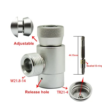 

CO2 Carbon Dioxide Gas Refill Adapter Connector For Sodastrea m Soda Maker Tank TR21-4 W21.8-14 W/Adjustable valve pin