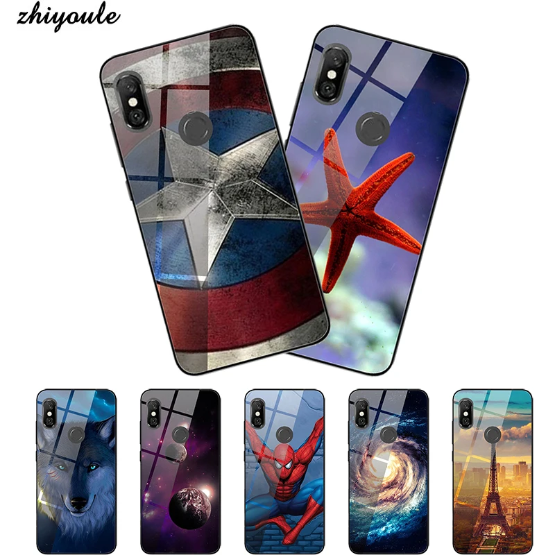 

For Xiaomi Redmi Note 6 Case Tempered Glass Hard Back Cover For Xiomi Redmi Note6 Phone Cases Soft Bumper On Redmi Note 7 7Pro