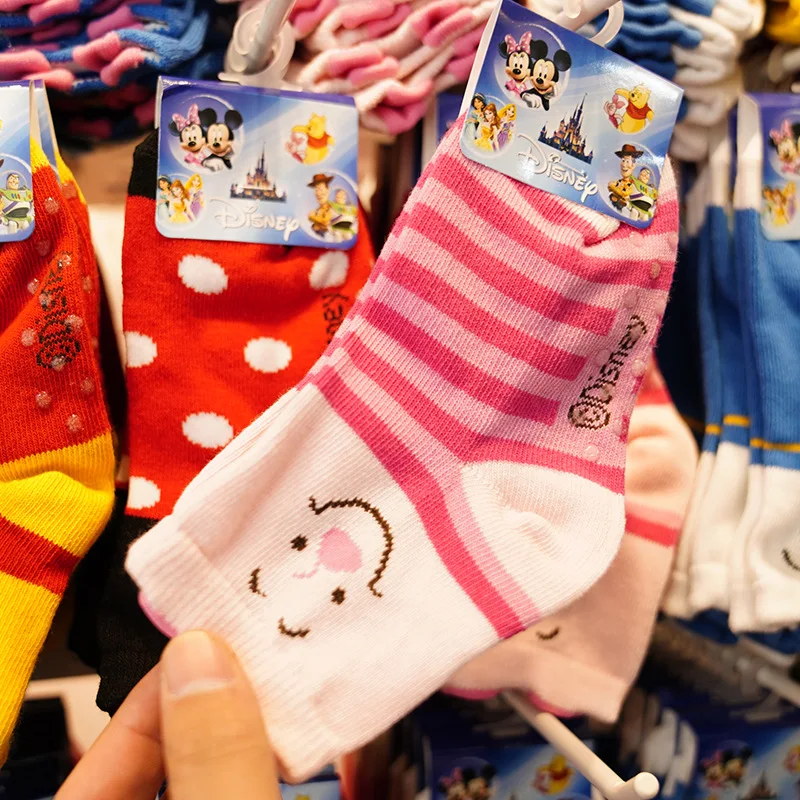 Color6 Disney cute baby socks mickey/minnie/pig cartoon printed cotton socks 3-10 years old children autumn&winter socks - Цвет: Color6