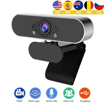 

USB HD 1080P Webcam With Microphone Computer Pc WebCamera Anti-peeping Rotatable Camera For Live Broadcast Video Conference Work