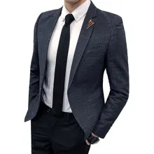 Мужской полосатый костюм куртка S-5XL Синий Черный Красный мужской пиджак Свадебная вечеринка Тонкий Блейзер