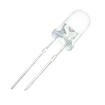 

100PCS 2Pin 5MM 20mA Transparent Round Top Red LED Diode DIY Light Emitting Diodes Bulbs Diffused Assortment Kit