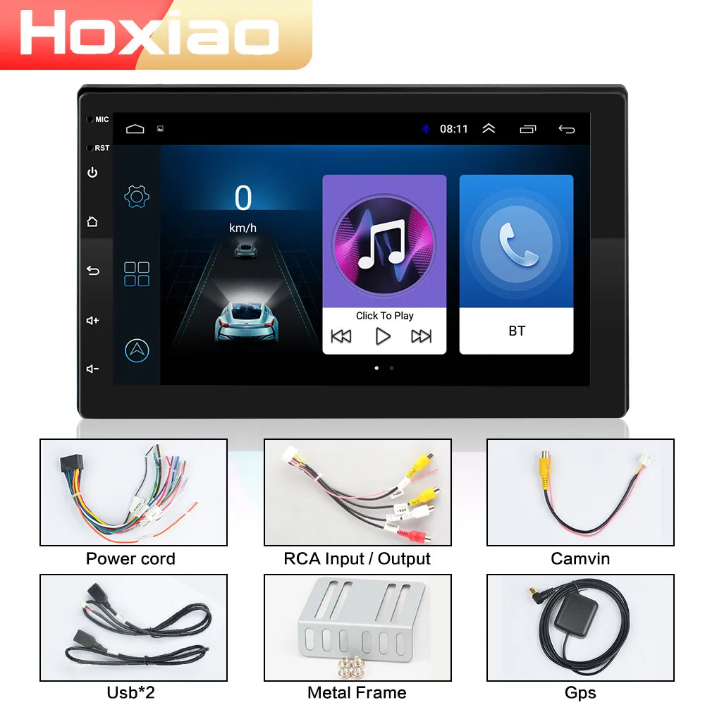 Автомобильный мультимедийный плеер 2 din Android 8 1 GPS Wifi DAB FM Bluetooth 7 дюймов USB без DVD