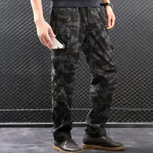 Камуфляжные брюки карго, весна-осень, мужские хлопковые повседневные свободные мешковатые брюки с карманами, мужские прямые штаны, s, XXXL