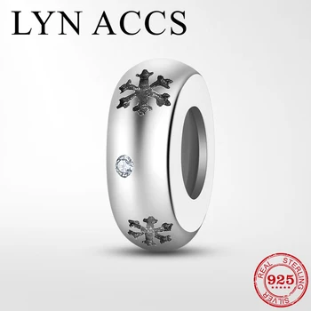 

New 925 Sterling Silver Snowflake CZ Stopper Silicone Beads fit Original European Charm Bracelets Jewelry Making Christmas gifts
