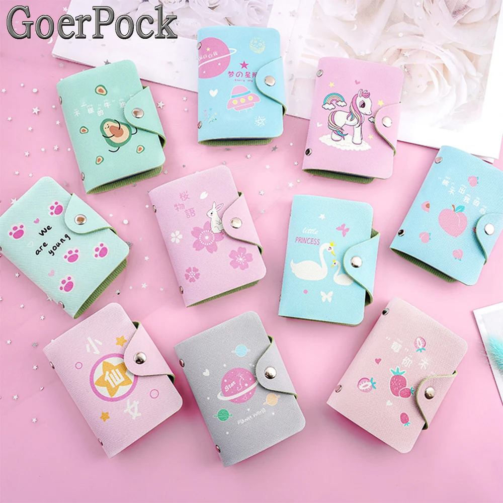 Fashion Cartoon PU Leather Function 20 Bits Card Case Business Casual Card Holder Men Women Credit Passport Bag ID Passport
