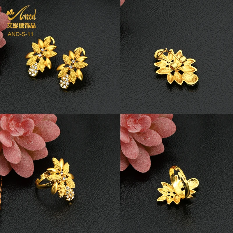 ANIID African Jewelry Set Big Necklace Dubai Ethiopian Gold Jewelery Sets Earring Bracelet For Women Bridal Choker Jewelrl - Image 5