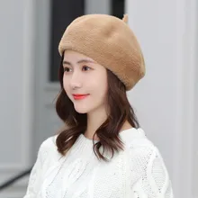 Шапки для женщин Зимняя теплая прочная чашка берет мешковатая вязанная шапочка шапка женская зимняя gorros Mujer invierno