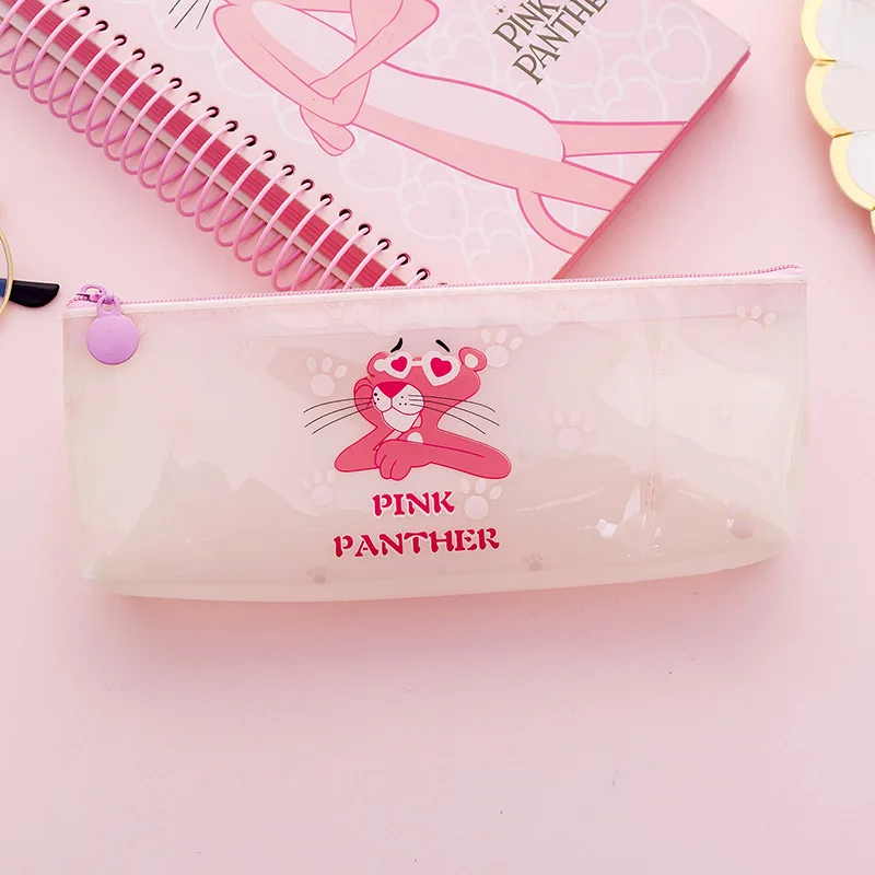 Для Девочек Сердце ПВХ прозрачный розовый пантера пенал для карандашей милый флеш-накопитель в виде единорога Чехол ручка для детей сумка кавайные канцелярские школьные принадлежности - Цвет: 2