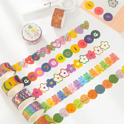 Rouleau de bande adhésive colorée Washi, 100 pièces/rouleau, dessin animé dessiné à la main, pour bricolage, Scrapbooking, en dentelle, autocollants décoratifs Kawaii 