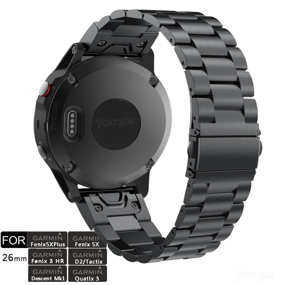 Fenix 5X/Fenix 6X26 Mm Cocok Logam Stainless Steel Watch Band Tali untuk  Garmin Fenix 5X plus/Fenix 3/3 Hr/D2 Delta PX|garmin band|garmin watch  bandstrap for - AliExpress
