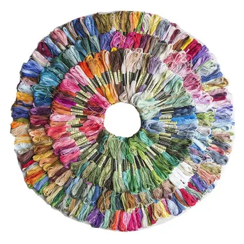 

Handmade DIY cross Embroidery cotton thread rainbow for cross-stitch lace crochet knitting Brazilian bracelets Accessories