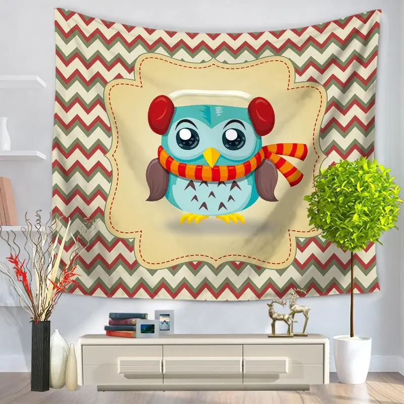 Прекрасный настенный гобелен 3D дизайн животное сова украшение для дома пляжное