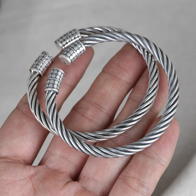 999 Silver Bracelet - Wire Twist