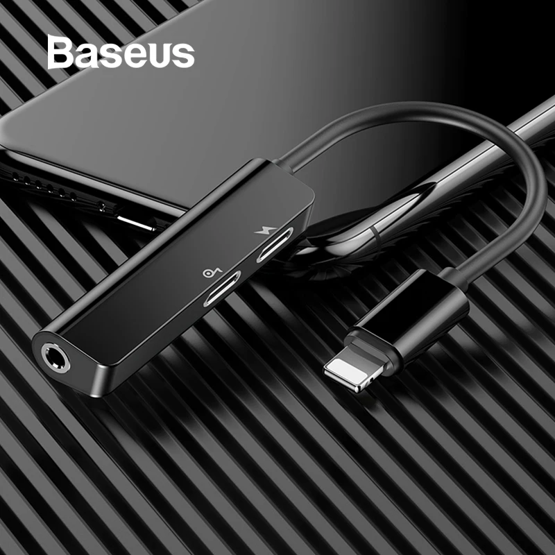 

Baseus L52 Audio Adapter for iPhone adapter earphome splitter for lightning to 3.5mm aux adapter for Music /Phone call /Charging