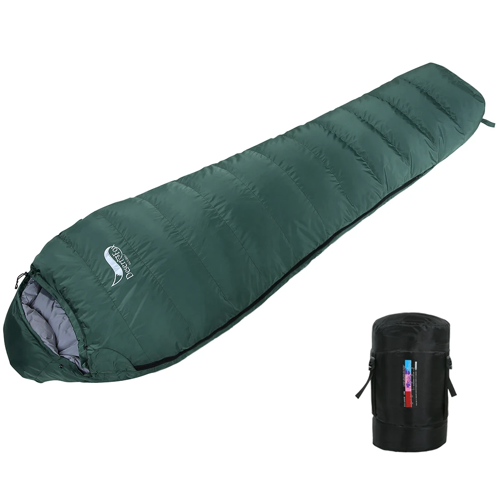 

1.2KG Duck Down Sleeping Bag Winter Mummy Warm Sleeping Bag 1200g Down Filler Adult Camping Blanket for Hiking, Travelling