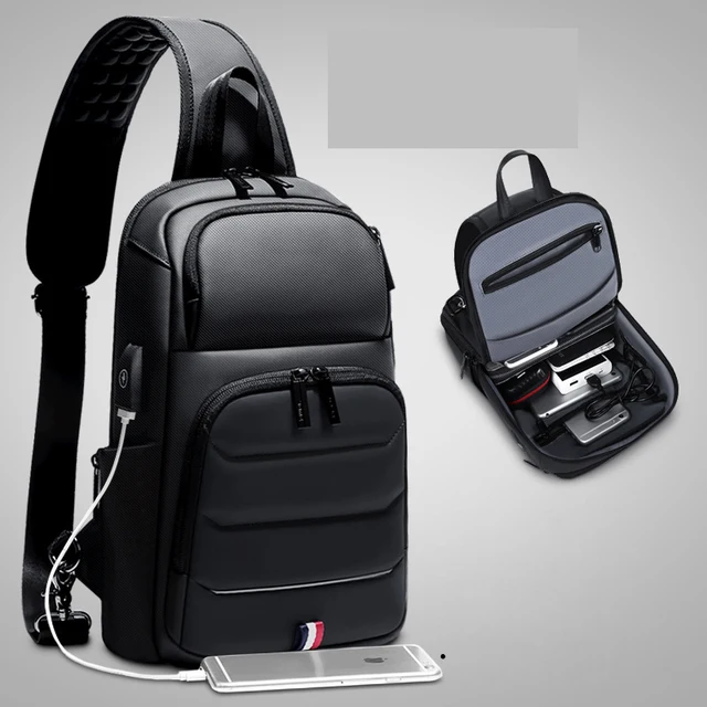 Male Chest Bag travel Crossbody Bags for fashion Shoulder Bags High capacity USB Charging Messenger bag Oxford sports Sling Bag 4