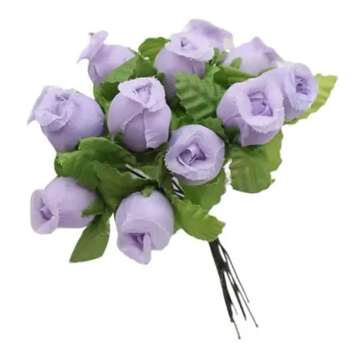 thumbnail image 1 of 12 cabezas/paquete de flores artificiales de seda, mini ramo de rosas para Navidad, hogar, boda, Año Nuevo, caja de regalo de bricolaje, decoración de plantas falsas, 1 of 5